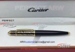 Perfect Replica For Sale Cartier Diabolo de Ballpoint Pen - Black and Gold Barrel